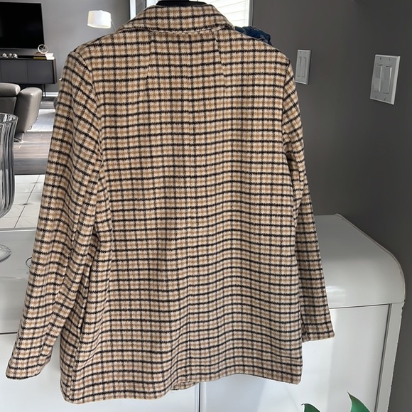JOIE Tan Black Plaid Soft Open Jacket Size Medium/ Brand New - Picture 5 of 6